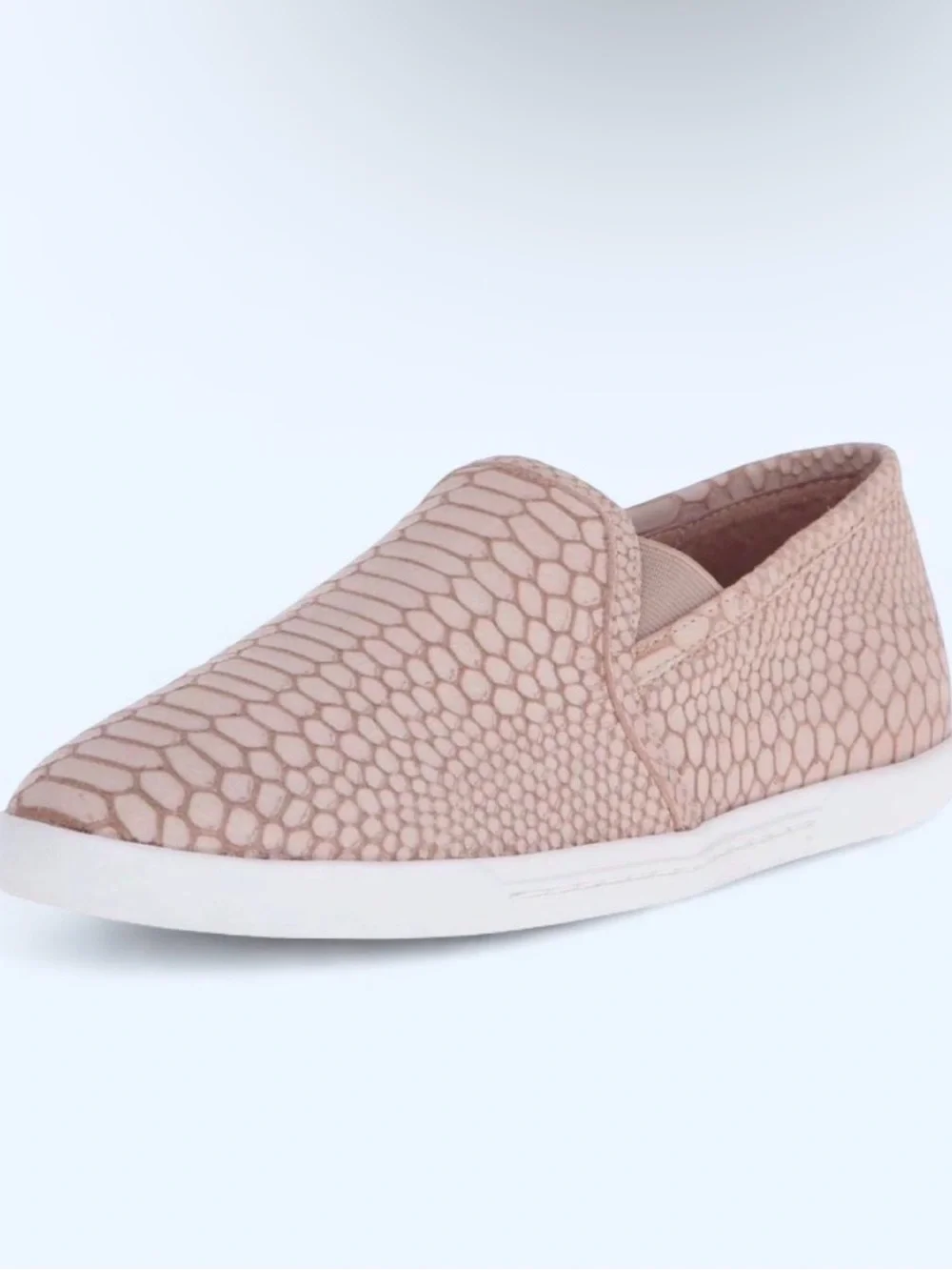 Blush Pink Snakeskin Textured Slip On Sneakers Women’s Size 10 Casual Comfort